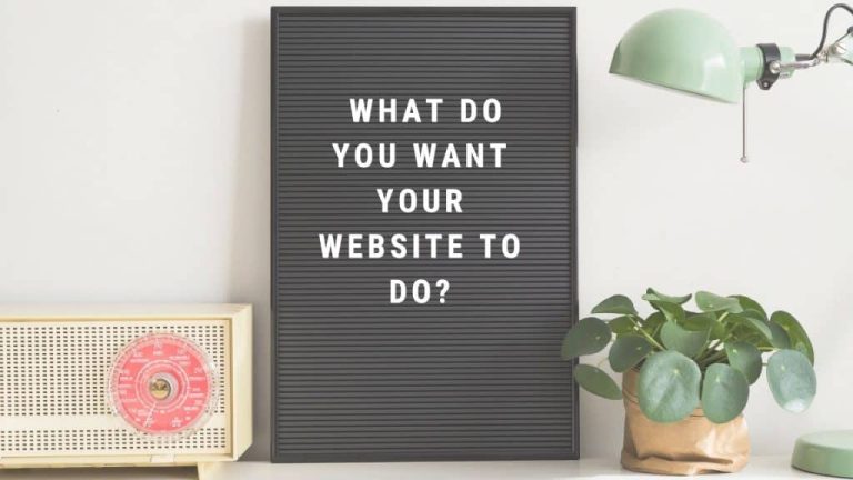 what do you want your website to do - on a board next to a radio