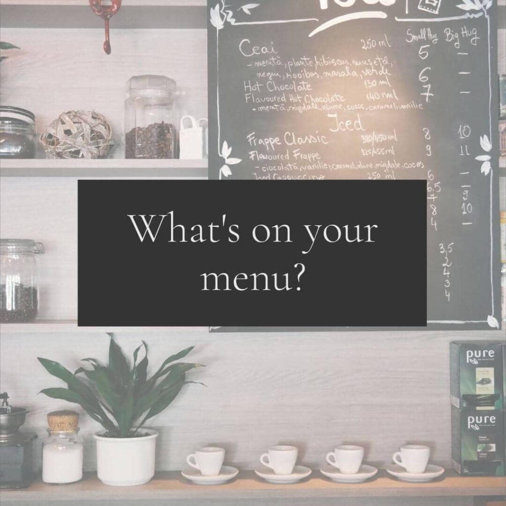What's on your menu - with a cafe counter